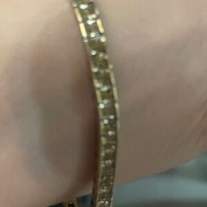 Elegant yellow diamond gold  over silver Bracelet